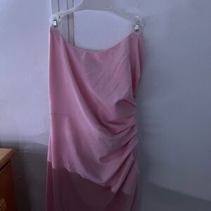 Elegant Pink Draped Dress